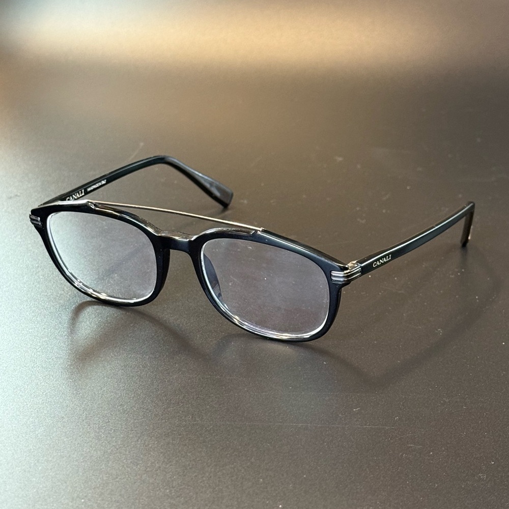 CANALI CO316 BLACK HORN BLACK AUTHENTIC FRAMES EYEGLASSES
